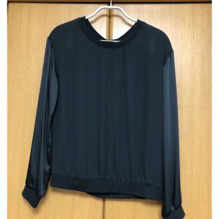 エイチアンドエム(H&M)のH&M 黒　ブラック　ブラウス(カットソー(長袖/七分))