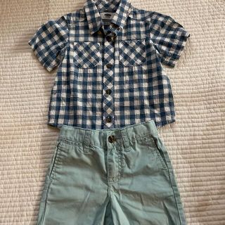 オールドネイビー(Old Navy)のOLD  NAVY 半袖シャツ　& ハーフパンツ　　80サイズ(シャツ/カットソー)