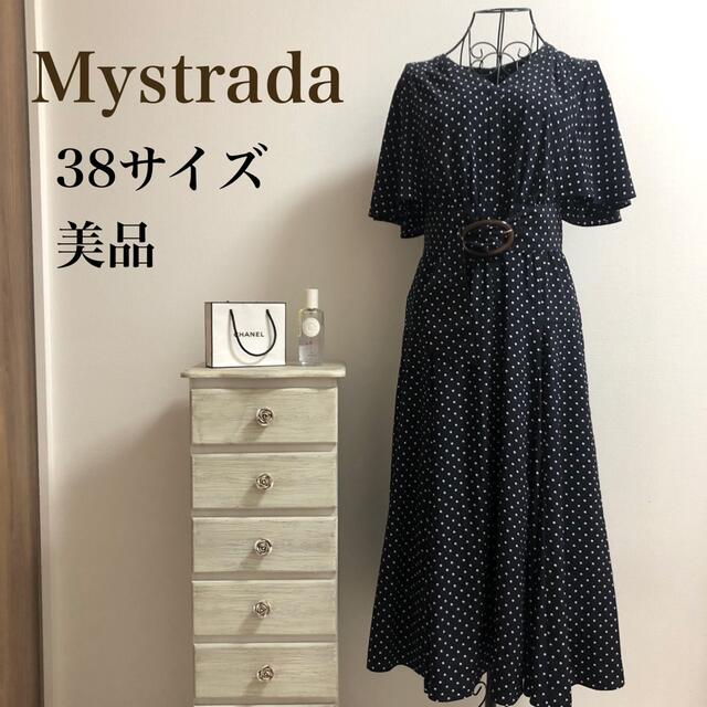 Mystrada★マイストラーダ★【美品】★ドット袖フレアワンピース