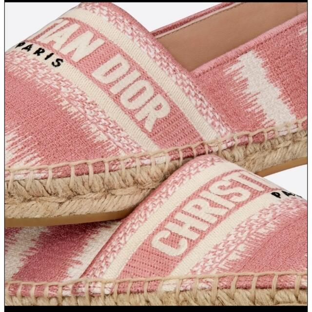 Christian Dior(クリスチャンディオール)の新品　ディオール　CHRISTIAN DIOR エスパドリーユ　ピンク レディースの靴/シューズ(スリッポン/モカシン)の商品写真
