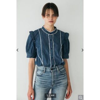 マウジー(moussy)の19日セール♡新品♡CUT OFF H／S FRILL DENIM ブラウス(シャツ/ブラウス(半袖/袖なし))