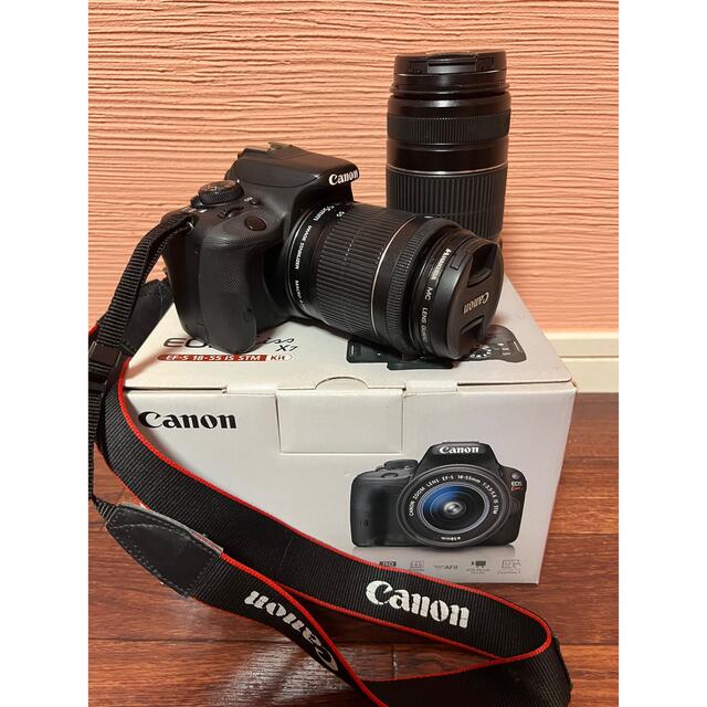 Canon(キヤノン)の【canon】eos kiss X7 標準レンズ&望遠レンズ付き スマホ/家電/カメラのカメラ(デジタル一眼)の商品写真