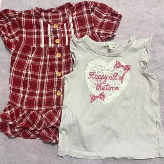 サンカンシオン(3can4on)の3can4on他Tシャツ、ブラウス2点セット売り　女の子サイズ95センチ(Tシャツ/カットソー)