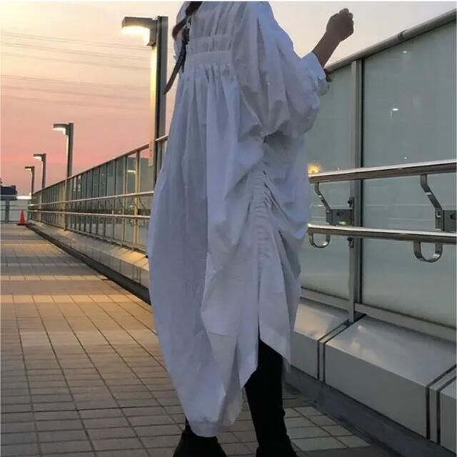 noir kei ninomiya ワンピース ギャザー 白 21ss | www.thestyledhouse