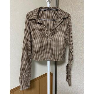 ザラ(ZARA)のZARA トップス　千鳥柄　チェック(カットソー(長袖/七分))