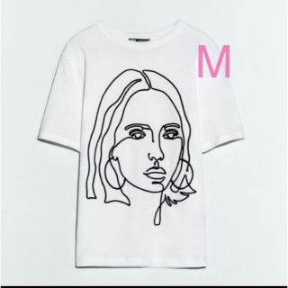 ザラ(ZARA)の新品 zara【M】レリーフ エンブロイダリーTシャツ(Tシャツ(半袖/袖なし))