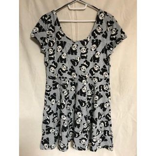 エイチアンドエム(H&M)のH&M✴️Ｌ🐼パンダ柄ショートフレアワンピース(ミニワンピース)