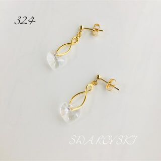 スワロフスキー(SWAROVSKI)のスワロフスキー ハート ♡ クリスタル (ピアス)