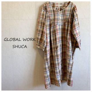 シュカグローバルワーク(shuca GLOBALWORK)のGLOBAL WORK SHUCA チェックチュニック ゆったり マタニティにも(チュニック)