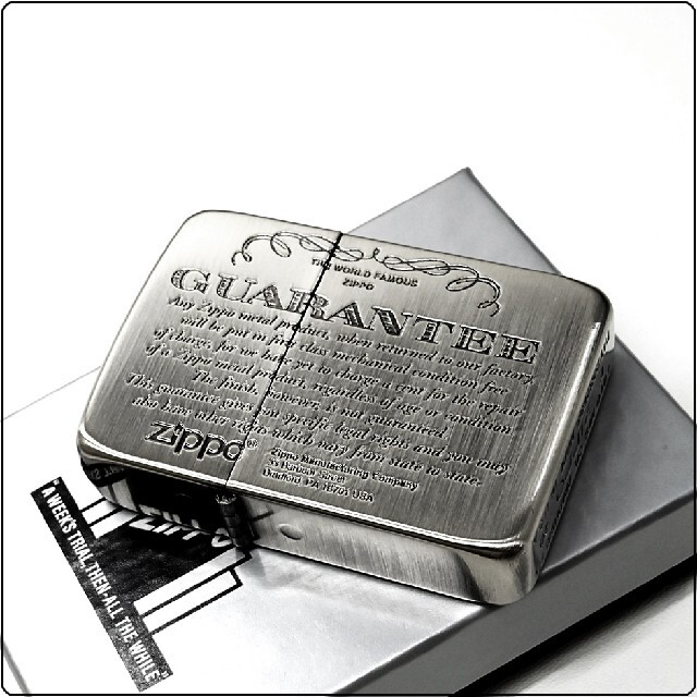 ZIPPO(ジッポー)の『送料無料』1941復刻 ZIPPO◇ギャランティ柄◇シルバー古美◇ジッポ メンズのファッション小物(タバコグッズ)の商品写真