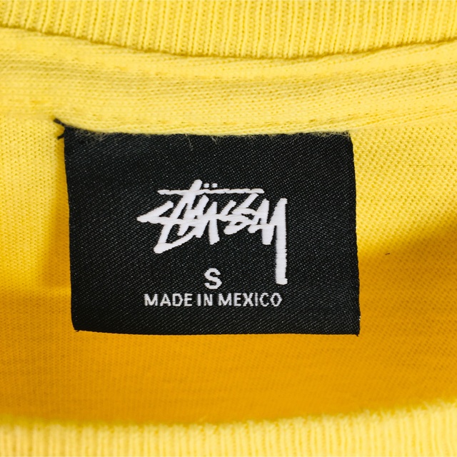 STUSSY(ステューシー)のSTUSSY ステューシー デカロゴ 花柄 蝶々 Tシャツ 黄色 Sサイズ メンズのトップス(Tシャツ/カットソー(半袖/袖なし))の商品写真