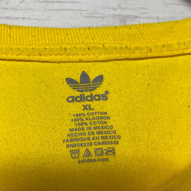 adidas(アディダス)の【希少カラー】90sアディダス☆イエロー３段ロゴビックサイズTシャツ メンズのトップス(Tシャツ/カットソー(半袖/袖なし))の商品写真