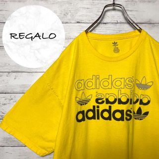 アディダス(adidas)の【希少カラー】90sアディダス☆イエロー３段ロゴビックサイズTシャツ(Tシャツ/カットソー(半袖/袖なし))