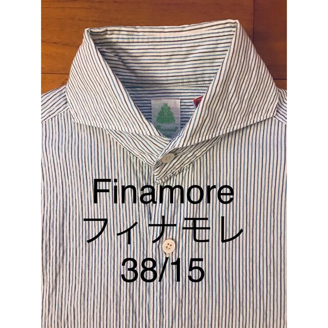 Finamore フィナモレ シアサッカーシャツ約81cm身幅