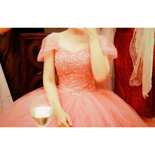 yns 7号 カラードレス  ピンク 定価11万→3.5万(ウェディングドレス)