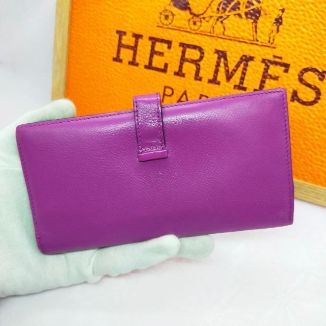 Hermes(エルメス)の美品✨エルメス ベアン ヴォーエプソン パープル ゴールド金具 財布【□K刻印】 レディースのファッション小物(財布)の商品写真