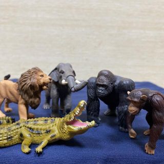 タカラトミー(Takara Tomy)のトミー アニア 5体 ライオン アジアゾウ ゴリラ チンパンジー イリエワニ (その他)