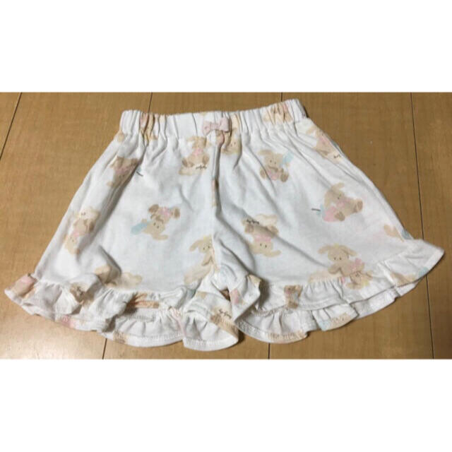 しまむら(シマムラ)のうさぎ柄セットアップ 90 キッズ/ベビー/マタニティのキッズ服女の子用(90cm~)(Tシャツ/カットソー)の商品写真