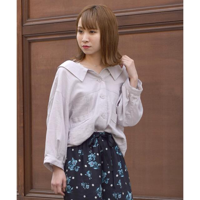 w closet(ダブルクローゼット)の【w closet】麻レーヨン後ろレースアップシャツ羽織り レディースのトップス(シャツ/ブラウス(長袖/七分))の商品写真