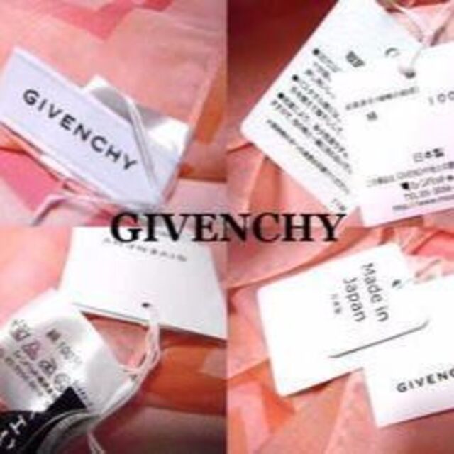 GIVENCHY(ジバンシィ)の新品タグ付◆ジバンシイ◆シルク100%ロゴスカーフ 淡いピンク系 レディースのファッション小物(バンダナ/スカーフ)の商品写真