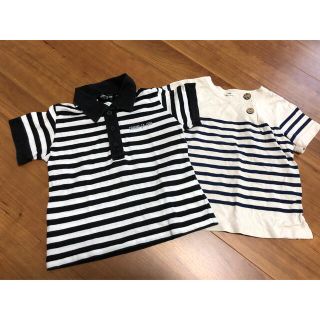 コムサイズム(COMME CA ISM)のボーダー半袖　90㎝　2枚セット(Tシャツ/カットソー)