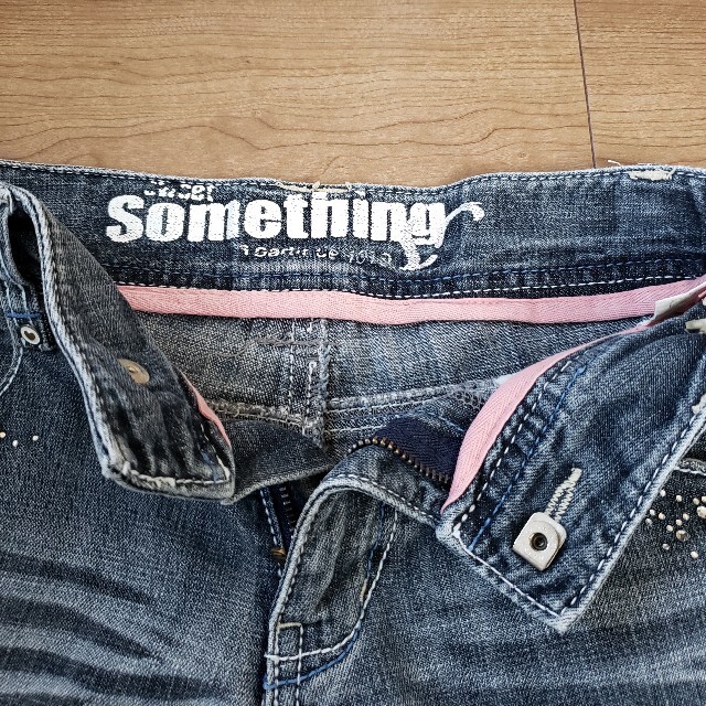 SOMETHING(サムシング)のデニムショートパンツ　2枚セット キッズ/ベビー/マタニティのキッズ服女の子用(90cm~)(パンツ/スパッツ)の商品写真