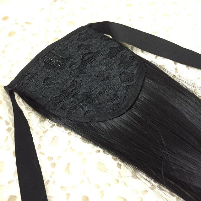 新品✨ナチュラルﾍｱｰBLACK★ｱｳﾄﾚｯﾄ★ポニーテールウィッグ単品🖤 レディースのウィッグ/エクステ(ロングカール)の商品写真