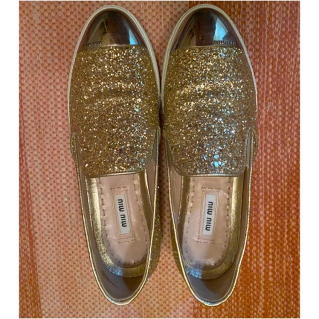 miumiuグリッタースリッポン美品