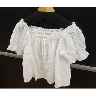 アメリカンイーグル(American Eagle)の美品✿ アメリカンイーグル コットン フリンジ トップス ブラウス ホワイト(シャツ/ブラウス(半袖/袖なし))