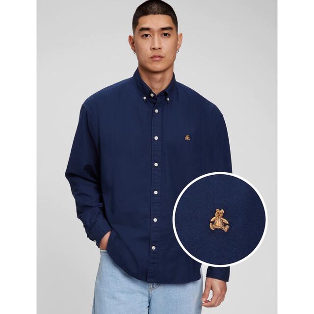 GAP(ギャップ)のGAP ギャップ オックスフォードスタンダードフィットシャツ ネイビー XS メンズのトップス(シャツ)の商品写真