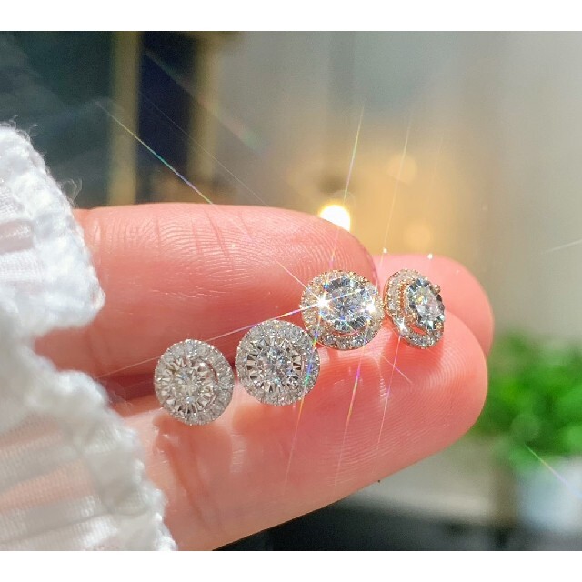 天然ダイヤモンドピアス k18の通販 by 天然ダイヤモンド&パール