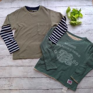 シップス(SHIPS)の2枚セット♥SHIPS＆UNIQLO ボーダー長袖ロンＴ 130 男の子(Tシャツ/カットソー)