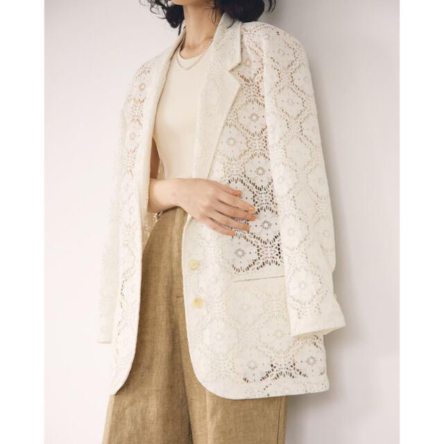 TODAYFUL(トゥデイフル)のTODAYFUL lace over jacket エクリュ36 レディースのジャケット/アウター(テーラードジャケット)の商品写真