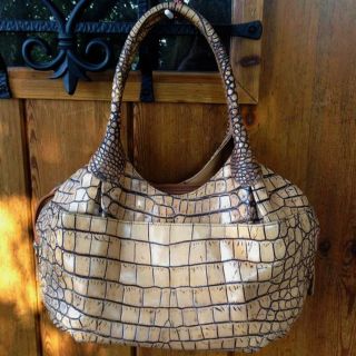 MAURO GOVERNA 】 美品✨ マットクロコダイル バケツ型バッグ seven