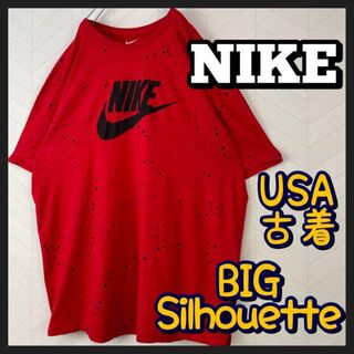 ナイキ(NIKE)のUSA古着 NIKE ナイキ Tシャツ スプラッシュ デカロゴ ビックサイズ 赤(Tシャツ/カットソー(半袖/袖なし))