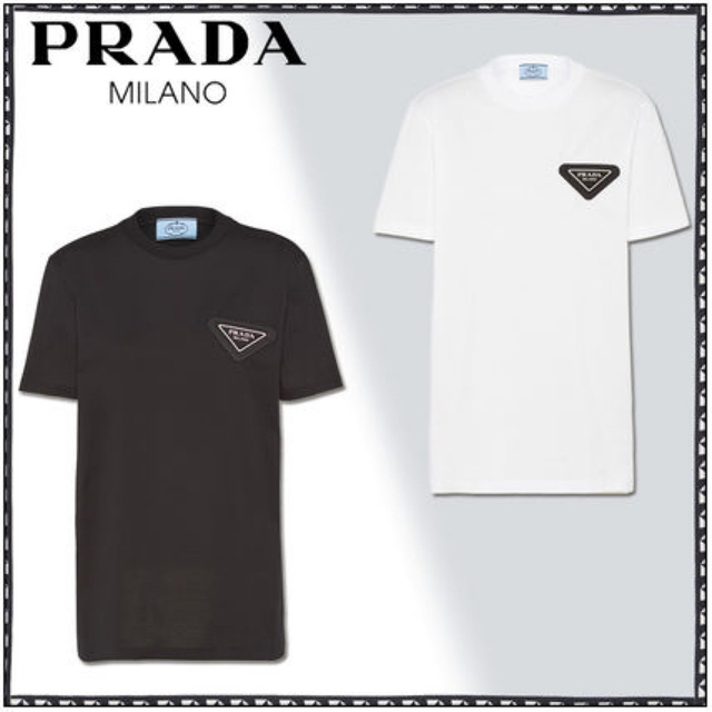 最も信頼できる PRADA - PRADA ラバーロゴ Tシャツ Tシャツ+カットソー(半袖+袖なし)