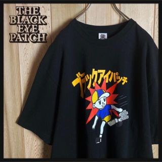 希少XLサイズブラックアイパッチ飛び出し坊やロゴ入りTシャツ 即