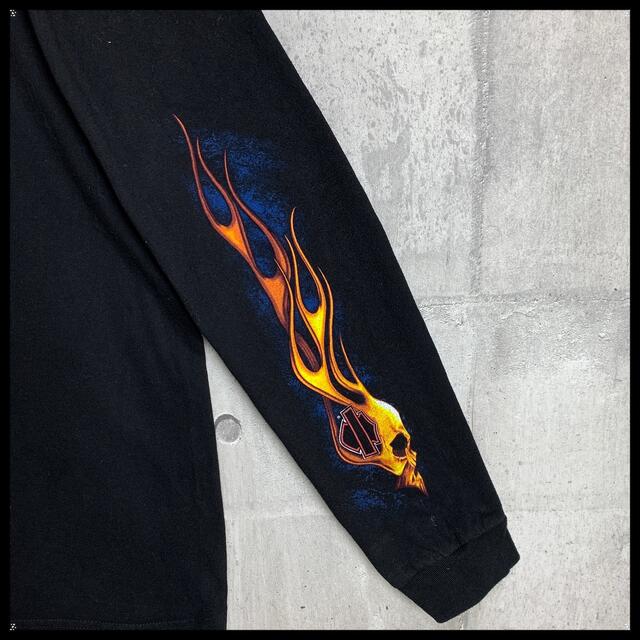 人気最新品 Harley Davidson - ハーレー長袖Tシャツ黒ブラックLロンT