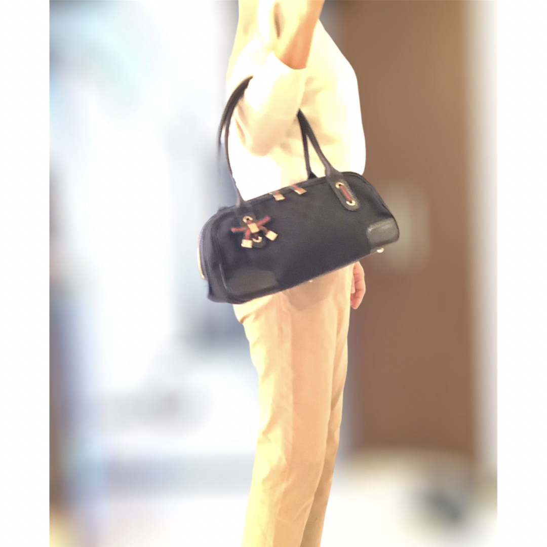 ⭐️美品⭐️ グッチ GGキャンバス リボン ミニボストンバッグ ハンドバッグ