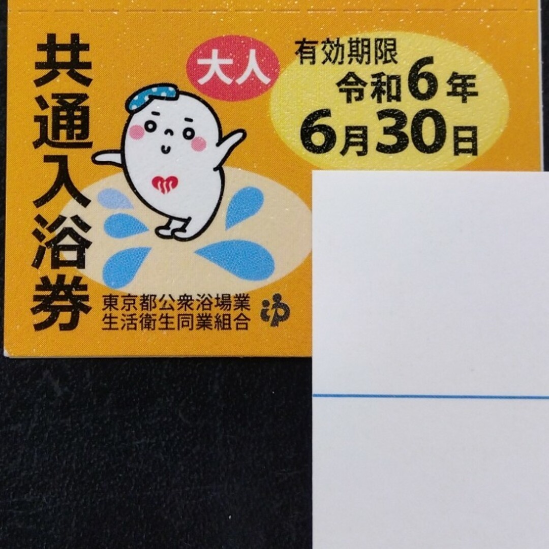 東京都共通入浴券　銭湯回数券20枚令和6年6月30日