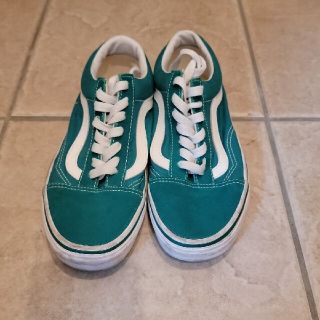 ヴァンズ(VANS)のVANS　オールドスクール　スニーカー　グリーン　23.5cm　美品　レディース(スニーカー)