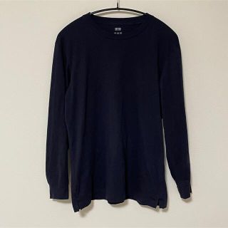 ユニクロ(UNIQLO)のUNIQLO ユニクロ トップス Tシャツ カットソー エアリズム ネイビー(Tシャツ/カットソー(七分/長袖))