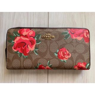 コーチ(COACH)のCOACH長財布カーキシグネチャーフローラルボルドーF39189 新品未使用(財布)