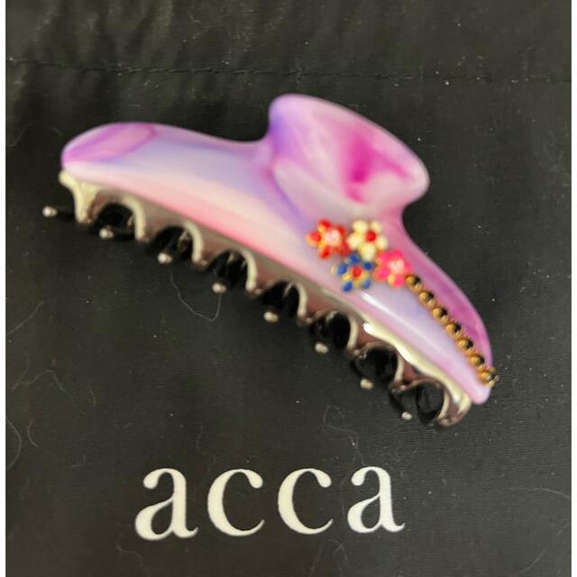 acca アッカ 限定デザイン ヘアクリップ 中サイズ ピンク系シャンデリア