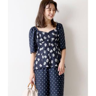 スピックアンドスパン(Spick & Span)のU by SPICK&SPAN フラワー×ドット パフ　ブラウス(シャツ/ブラウス(長袖/七分))