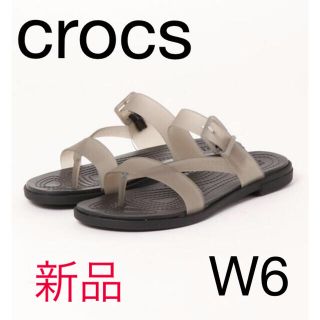 クロックス(crocs)のクロックス　サンダル　ビーチサンダル　ブラック　黒　22㎝　W6(サンダル)