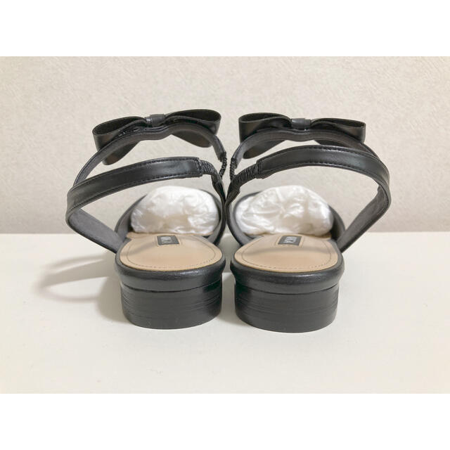 CELFORD(セルフォード)の新品 OHGA オーガ リボンパンプス ミュール レザー 24 黒 レディースの靴/シューズ(ハイヒール/パンプス)の商品写真