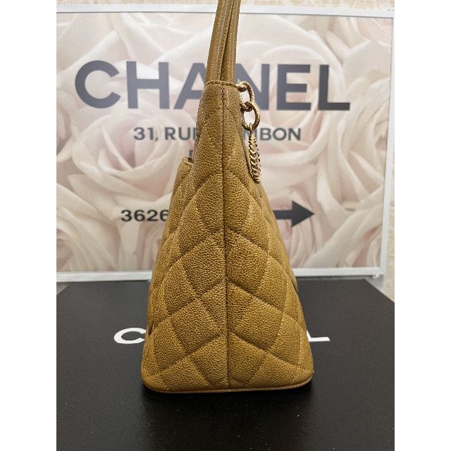 シャネル CHANEL 復刻トート バッグ キャビアスキン ブラウン A01804 ゴールド 金具 ヴィンテージ VLP 90204786