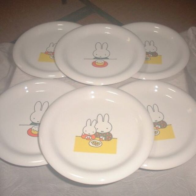 【Miffy】ミッフィー　非売品　皿プレート19.5ｃｍ　あさひ銀行　６枚set