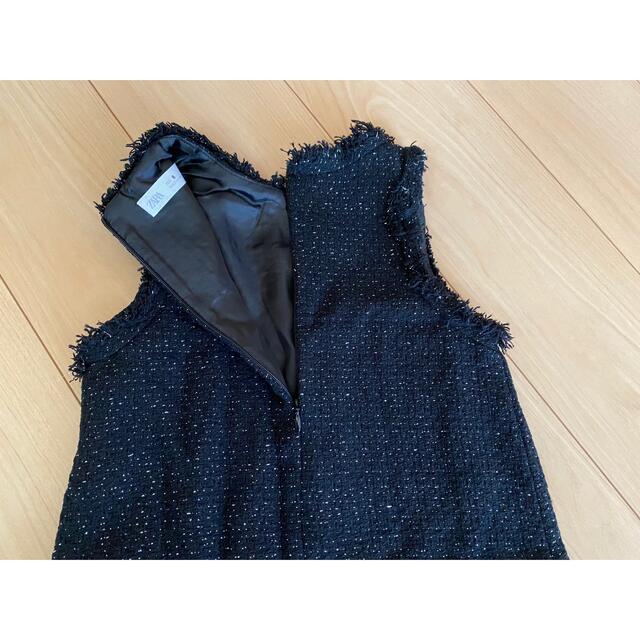 ZARA KIDS(ザラキッズ)のお値下げ中ZARA kids ツイードワンピース キッズ/ベビー/マタニティのキッズ服女の子用(90cm~)(ワンピース)の商品写真